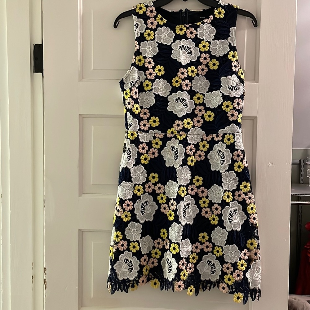 Sleeveless Embroidered Floral Dress